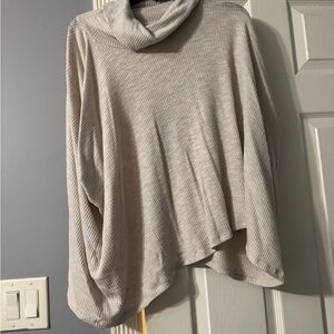 H&M Cream Cowl Neck Sweater with Asymmetrical Hem